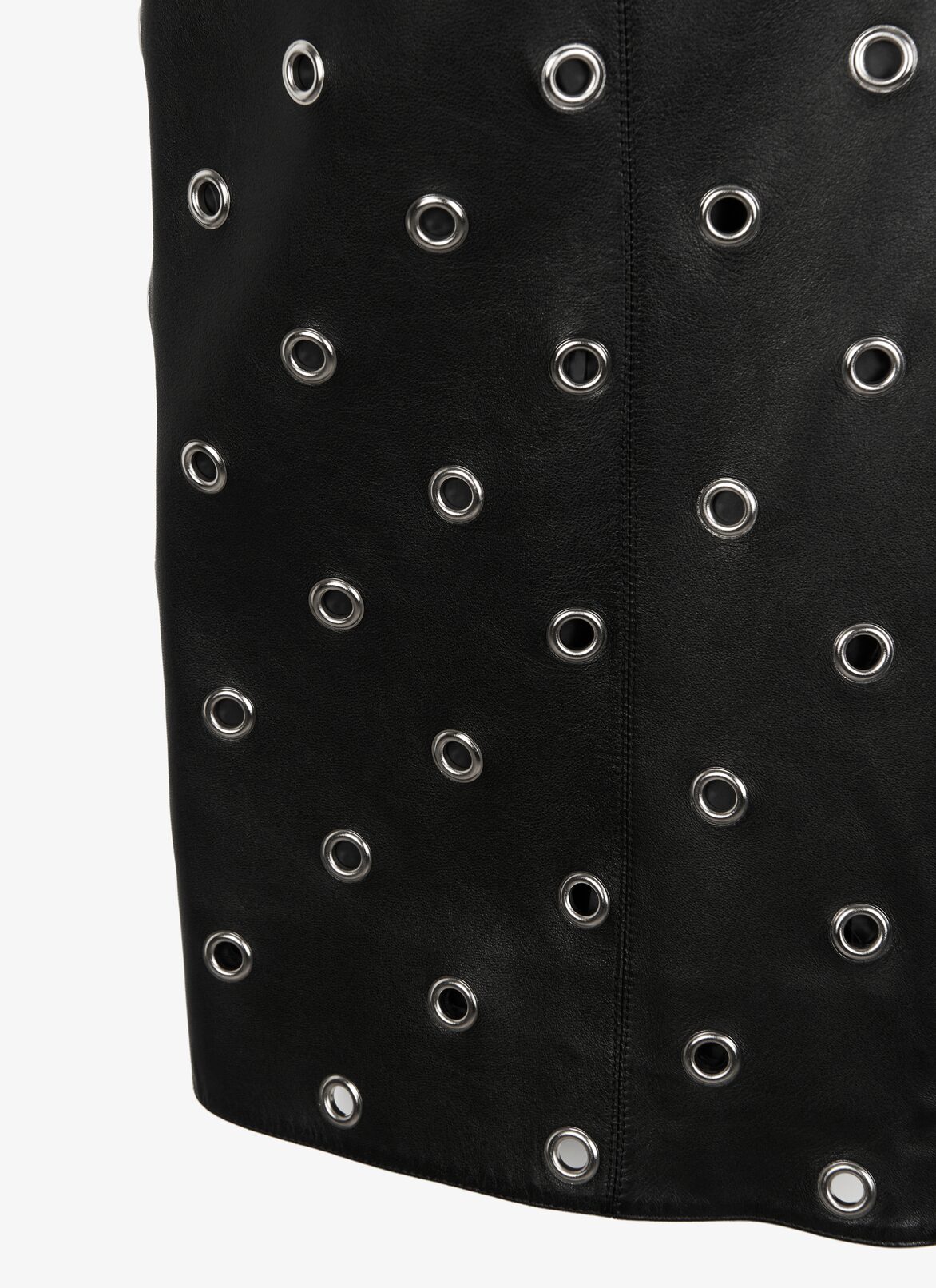 Lambskin Eyelet Pencil Skirt ALAÏA BLACK LAMBSKIN EYELET PENCIL SKIRT